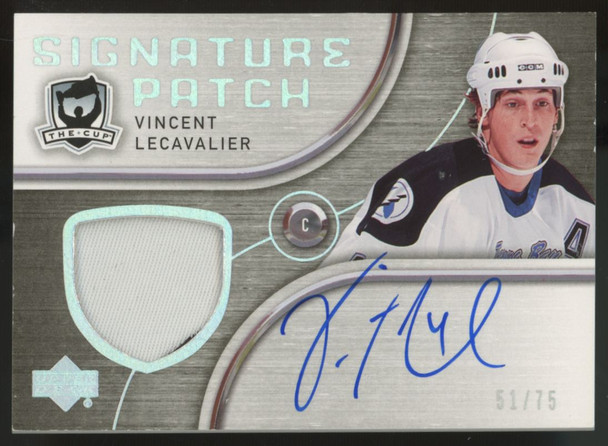 2005-06 Upper Deck The Cup Vincent LeCavalier Patch Auto /75 #SP-VL