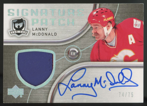 2005-06 Upper Deck The Cup Lanny McDonald Patch Auto /75 #SP-LM