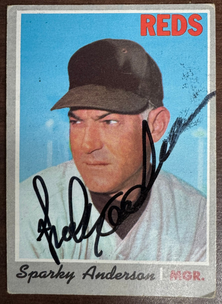 1970 Topps Sparky Anderson #181 Signed Autographed JSA