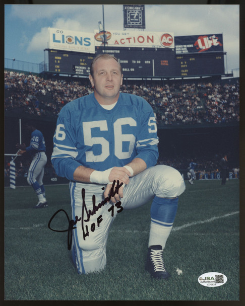 Joe Schmidt Signed Autographed Inscribed 8x10 Photo JSA *631