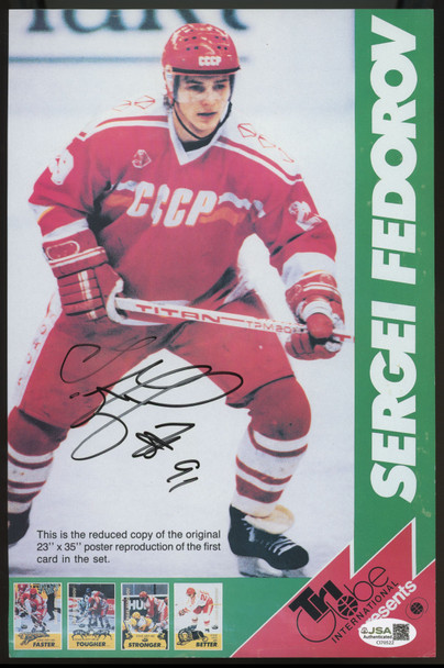 Sergei Federov Signed Autographed Tri Globe International Poster JSA