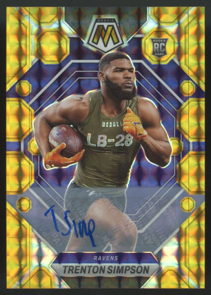 2023 Panini Mosaic Trenton Simpson RC Gold Auto /10 #367