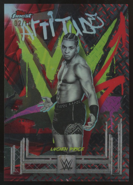 2025 Topps Finest WWE Lucien Price Rare Red/Black Vapor Refractor /10 #294