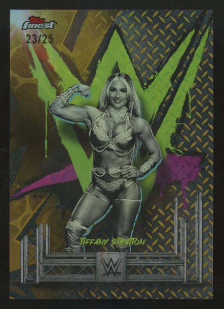 2025 Topps Finest WWE Tiffany Stratton Uncommon Gold Refractor /25 #193