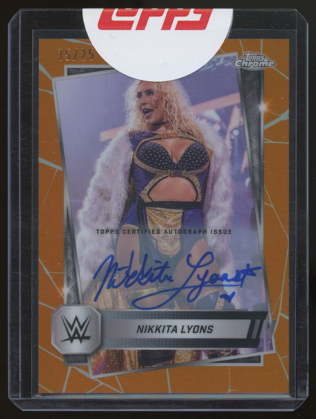 2025 Topps Chrome WWE Nikkita Lyons Orange Refractor Auto /25 #171 "B"