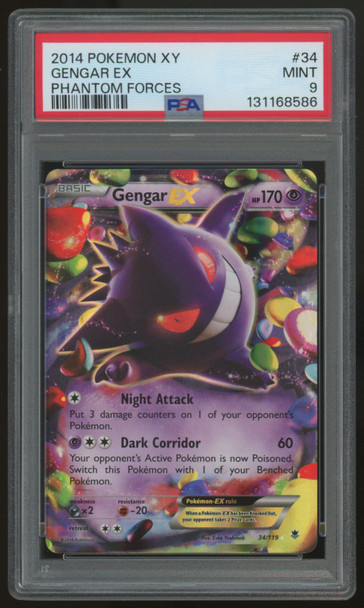 2014 Pokemon Gengar EX Phantom Forces #34 PSA 9