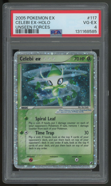 2005 Pokemon Celebi EX Unseen Forces Holo #117 PSA 4