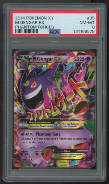 2014 Pokemon M Gengar EX Phantom Forces #35 PSA 8