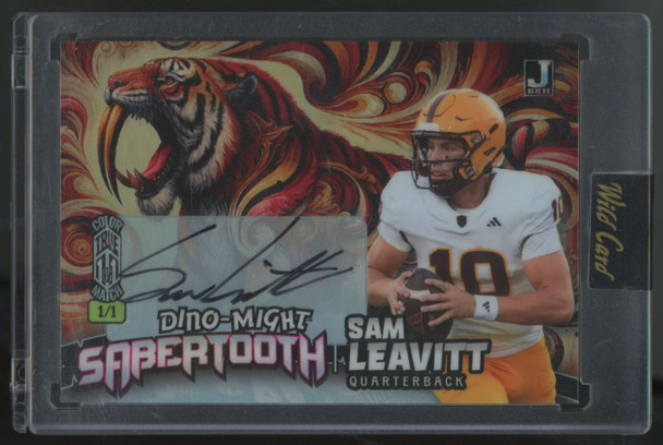 2024 Wild Card Alumination Sam Leavitt Dino-Might Sabertooth Auto 1/1