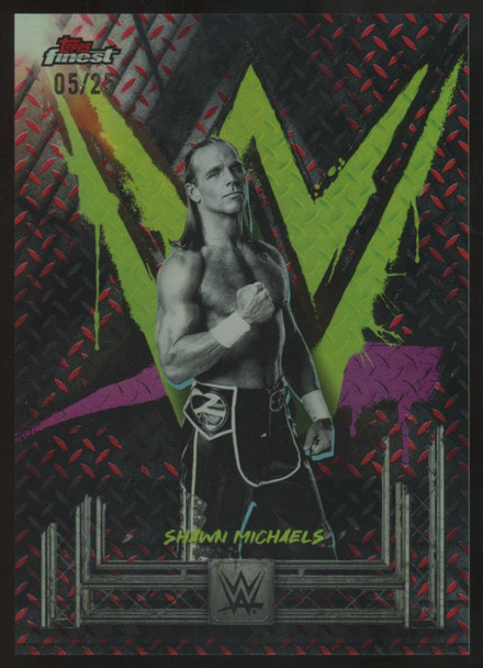 2025 Topps Finest WWE Shawn Michaels Common Red/Black Vapor Refractor /25 #4