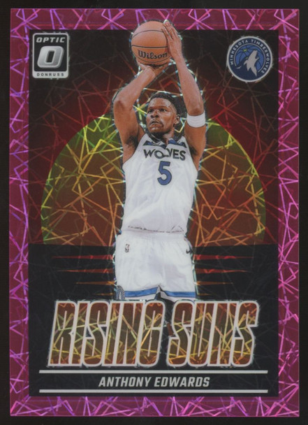2024-25 Donruss Optic Anthony Edwards Rising Suns Pink Velocity /79 #15