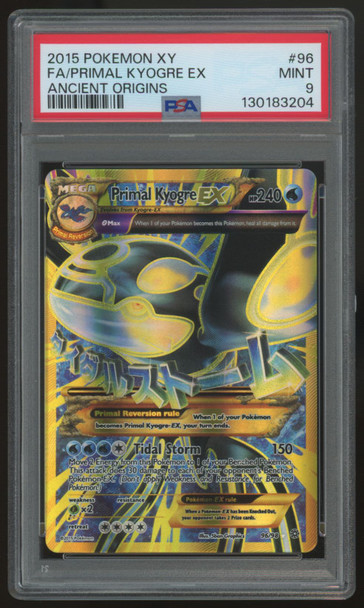 2015 Pokemon Primal Kyogre EX Ancient Origins Full Art #96 PSA 9 (B)