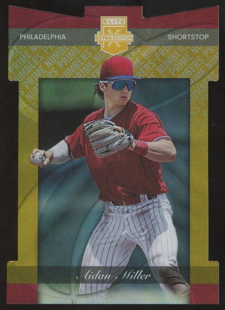 2023 Panini Elite Extra Edition Aidan Miller Prime Numbers Gold Die-Cut /10 #162