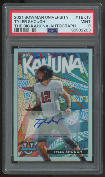 2021 Bowman University Tyler Shough The Big Kahuna Auto /150 #TBk-13 PSA 9