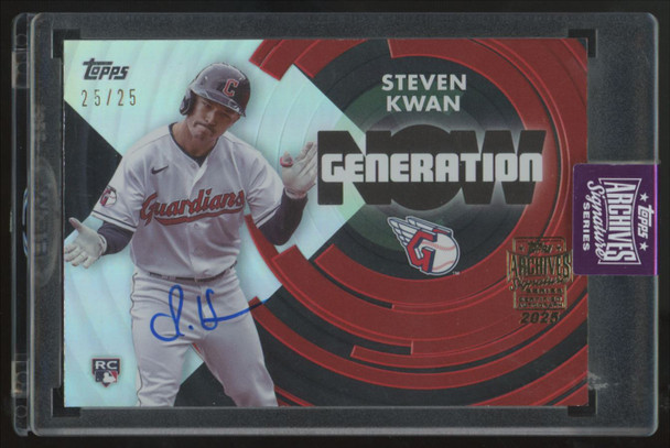 2025 Topps Archives Signature Series Steven Kwan RC Auto /25 #GN-68