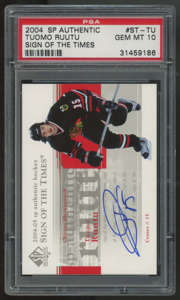2004-05 UD SP Authentic Tuomo Ruutu Sign Of The Times Auto #ST-TU PSA 10