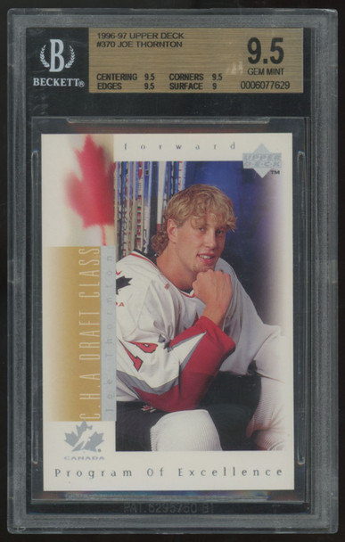 1996-97 Upper Deck Joe Thornton RC #370 BGS 9.5