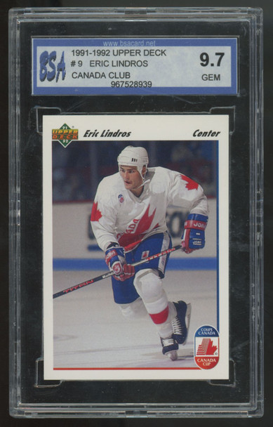 1991-92 Upper Deck Eric Lindros RC Canada Club #9 BSA 9.7