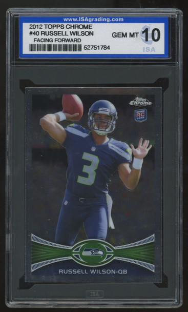 2012 Topps Chrome Russell Wilson RC #40 ISA 10