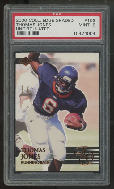 2000 Collector's Edge Graded Thomas Jones RC Uncirculated /5000 #103 PSA 9