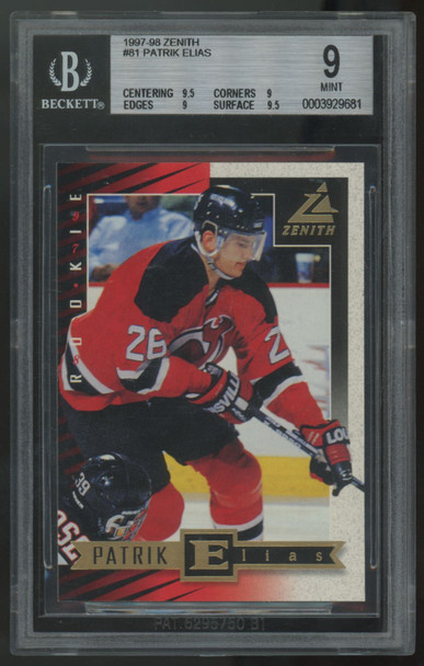 1997-98 Panini Zenith Patrik Elias RC #81 BGS 9