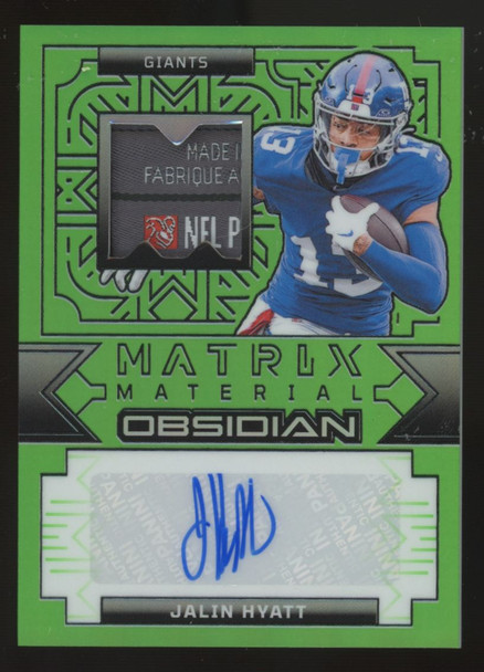 2024 Panini Obsidian Jalin Hyatt Green Matrix Material Patch Auto /5 #MMA-JHT