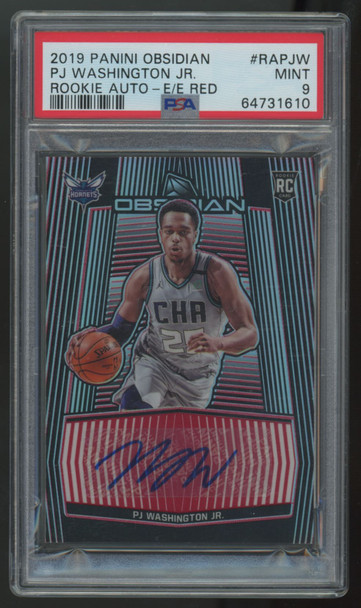 2019-20 Panini Obsidian PJ Washington Jr. RC Auto Red /5 #RA-PJW PSA 9
