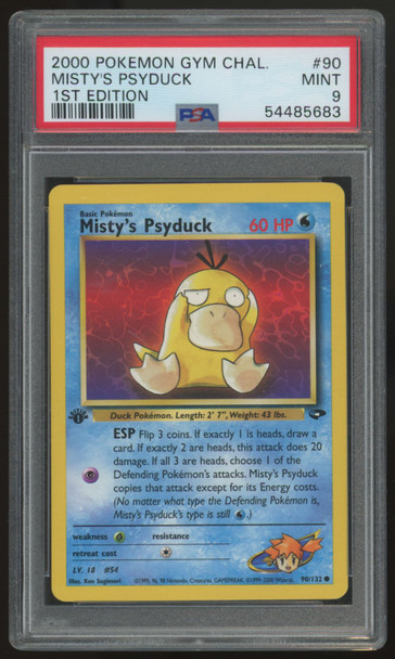 2000 Pokemon Misty's Psyduck Gym Challenge 1st Edition #90 PSA 9