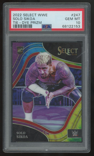 2022 Panini Select WWE Solo Sikoa RC Tie-Dye Prizm /25 #247 PSA 10