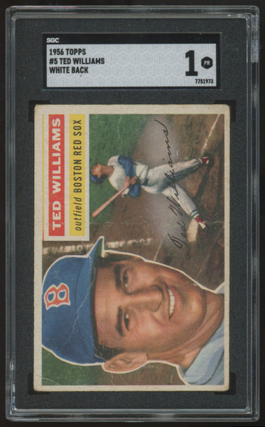 1956 Topps Ted Williams White Back #5 SGC 1