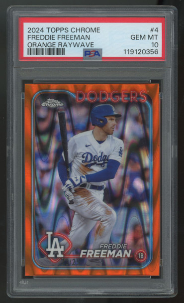 2024 Topps Chrome Freddie Freeman Orange Raywave /25 #4 PSA 10