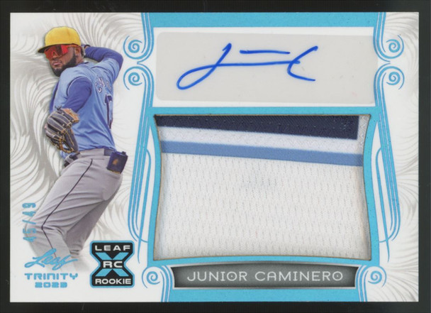2023 Leaf Trinity Junior Caminero RC Blue Patch Auto RPA /49 #PA-JC2