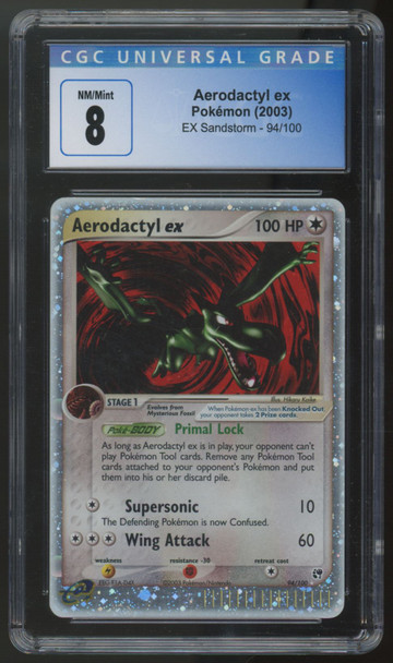 2003 Pokemon Aerodactyl ex Sandstorm Holo #94 CGC 8