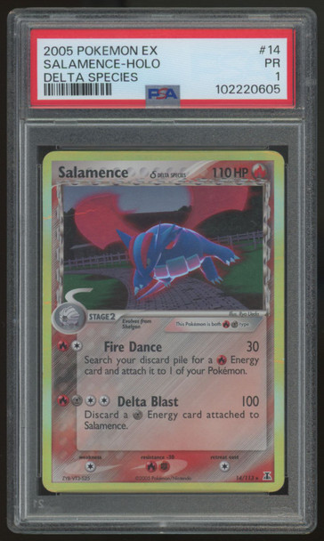 2005 Pokemon Salamence Delta Species Holo #14 PSA 1 (B)