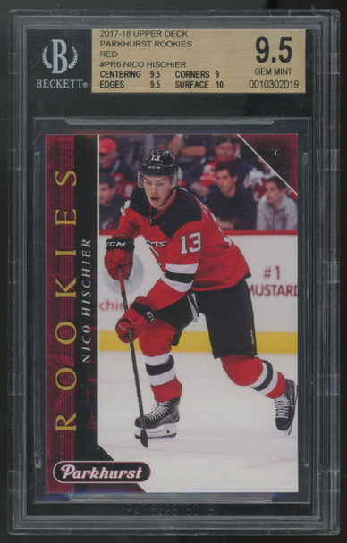 2017-18 Parkhurst Nico Hischier RC Red #PR-6 BGS 9.5