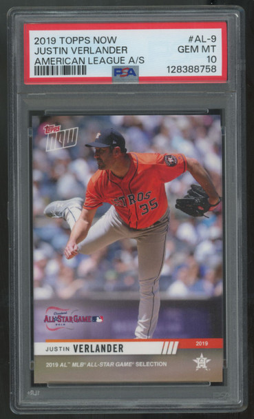 2019 Topps Now Justin Verlander American League All-Star Game #AL-9 PSA 10