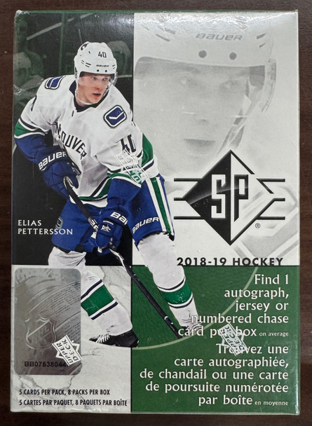 2018/19 Upper Deck SP Hockey Blaster Box Factory Sealed