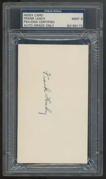 Frank Leahy Signed Auto Index Card PSA/DNA Certified Auto 9