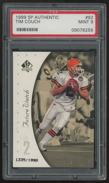 1999 Upper Deck SP Authentic Tim Couch RC Future Watch /1999 #92 PSA 9