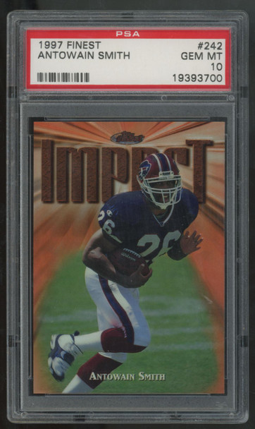 1997 Topps Finest Antowain Smith RC Impact #242 PSA 10