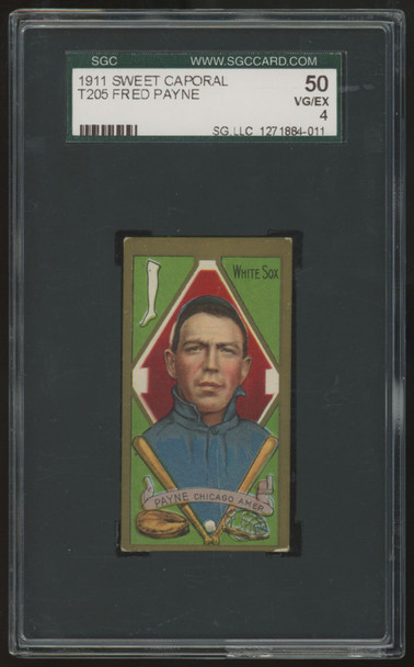 1911 T205 Fred Payne Sweet Caporal Cigarettes Back SGC 4