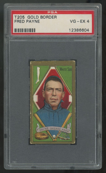 1911 T205 Fred Payne Gold Border Sovereign Cigarettes Back PSA 4