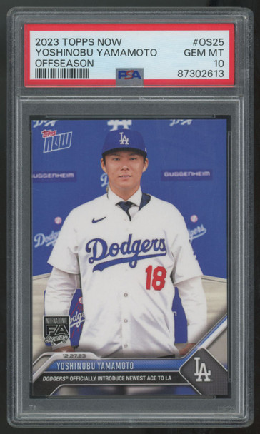 2023 Topps Now Yoshinobu Yamamoto Offseason International Signing #OS-25 PSA 10