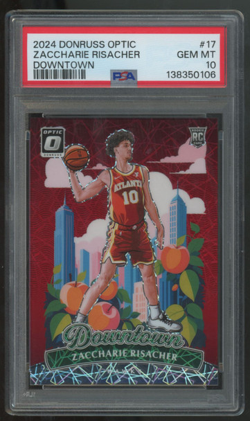 2024-25 Panini Donruss Optic Zaccharie Risacher RC Downtown SSP #17 PSA 10