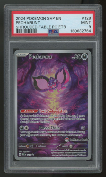 2024 Pokemon Pecharunt Shrouded Fable Pokemon Center Promo #129 PSA 9