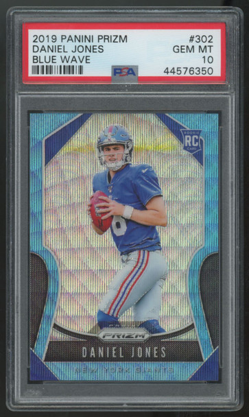 2019 Panini Prizm Daniel Jones RC Blue Wave /199 #302 PSA 10