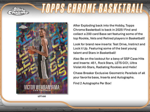 2024/25 Topps Chrome Basketball Breaker's Delight Box