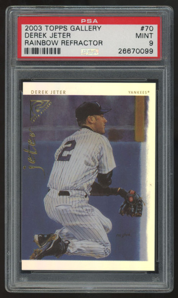 2003 Topps Gallery Derek Jeter Rainbow Refractor #70 PSA 9