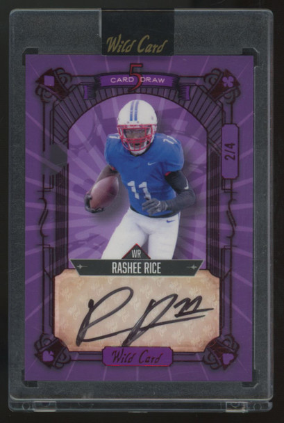 2023 Wild Card 5 Card Draw Rashee Rice RC Purple Auto /4 #5CDC-84