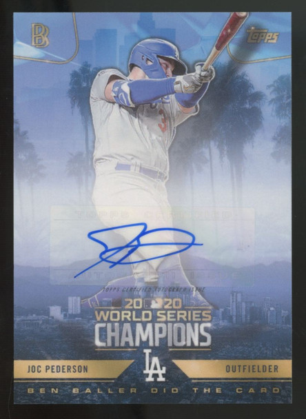 2020 Topps Ben Baller Joc Pederson World Series Champ Auto #24